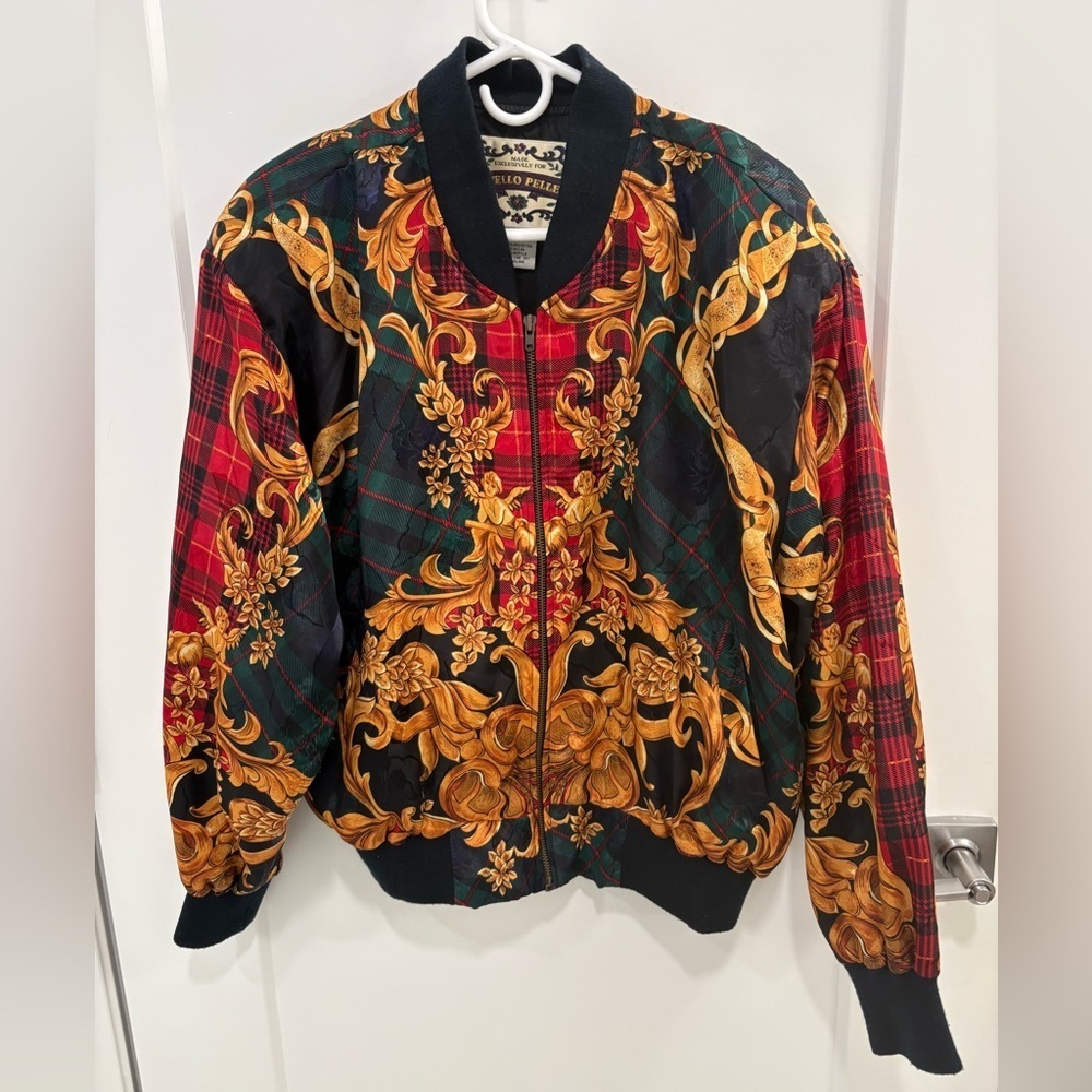 Vintage Otello Pelle 80s Silky Bomber Size Medium